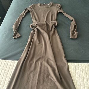 Papaya Chocolate Long Sleeve Dress